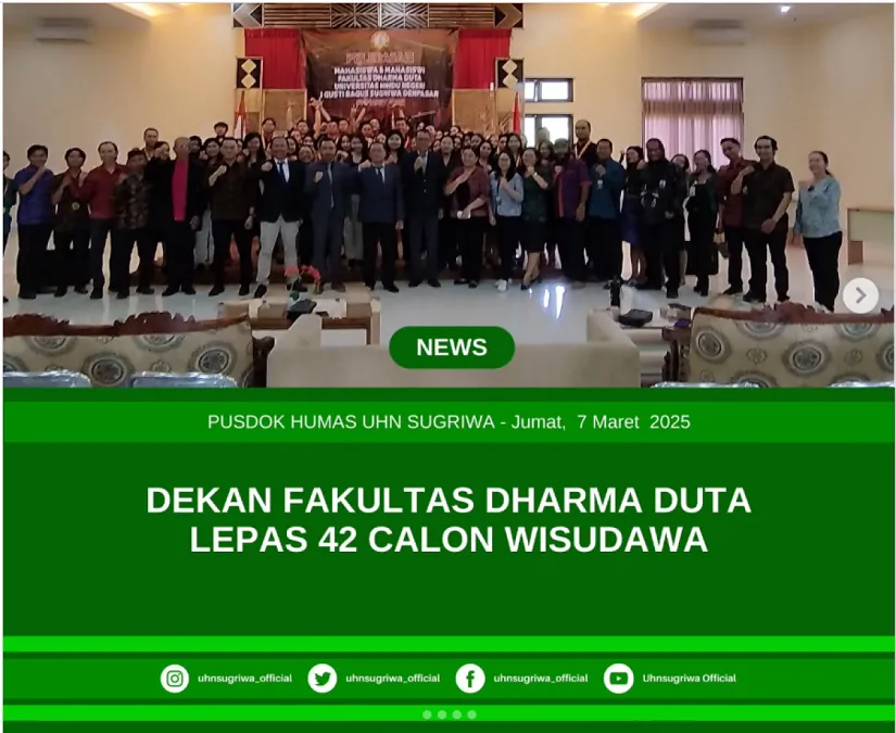 DEKAN FAKULTAS DHARMA DUTA LEPAS 42 CALON WISUDAWAN 