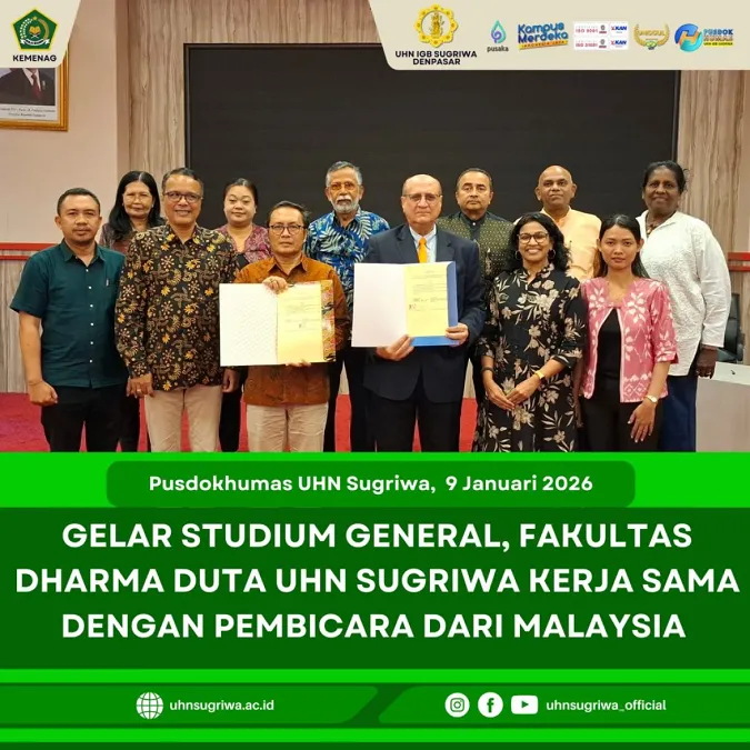GELAR STUDIUM GENERALE, FAKULTAS DHARMA DUTA UHN SUGRIWA KERJA SAMA DENGAN PEMBICARA DARI MALAYSIA.